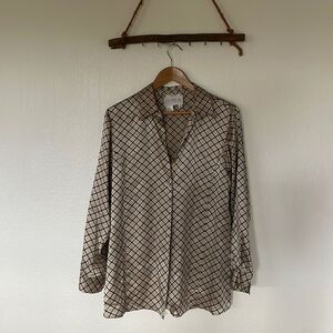 Silk vintage button up top